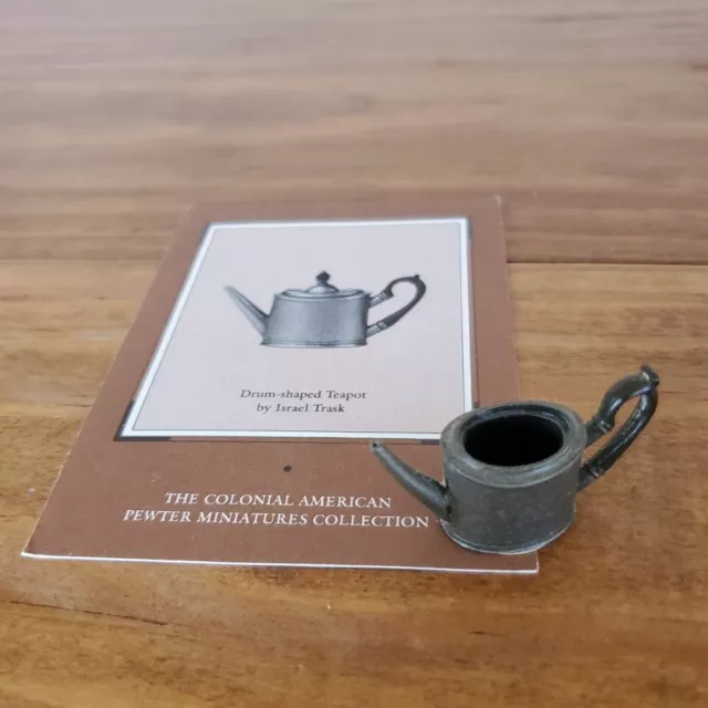 Franklin Mint Colonial American Pewter Miniatures Israel Trask teapot