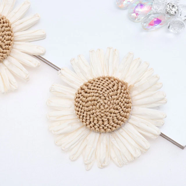 2PCS Weaving Sunflower Decor Accessory Handmade DIY Shoe Flowers Creative Girl 2