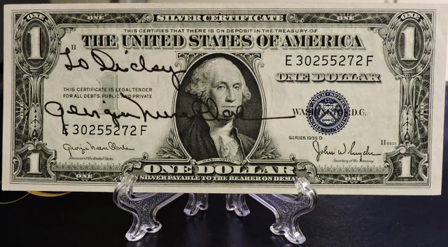 FR. 1613N $1 1935-D Courtesy Autograph Clark Silver Certificate UNC Narrow Rev