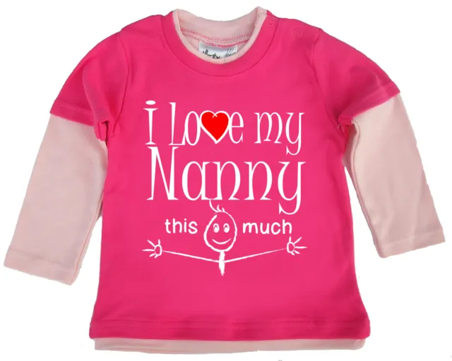 Baby Skater Top "I Love My Nanny this Much" Long Sleeved Tee Grandmother