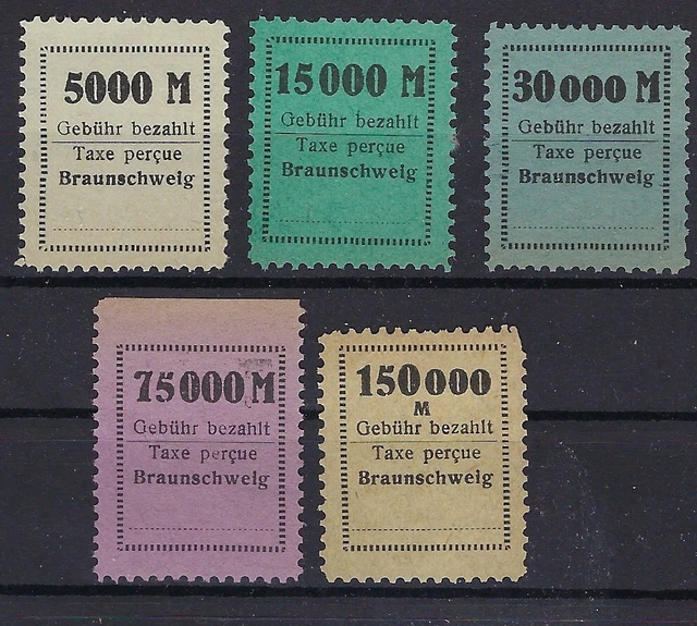 2279)) Lokalausgaben 1922-23 Braunschweig Gebührenzettel Fa. Behrens, kplt. (*)