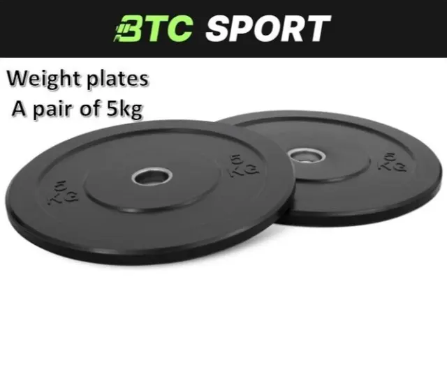 A Pair Olympic Bumper Weight Plates 5/10/15/20 KG Rubber Weightlifting Barbell