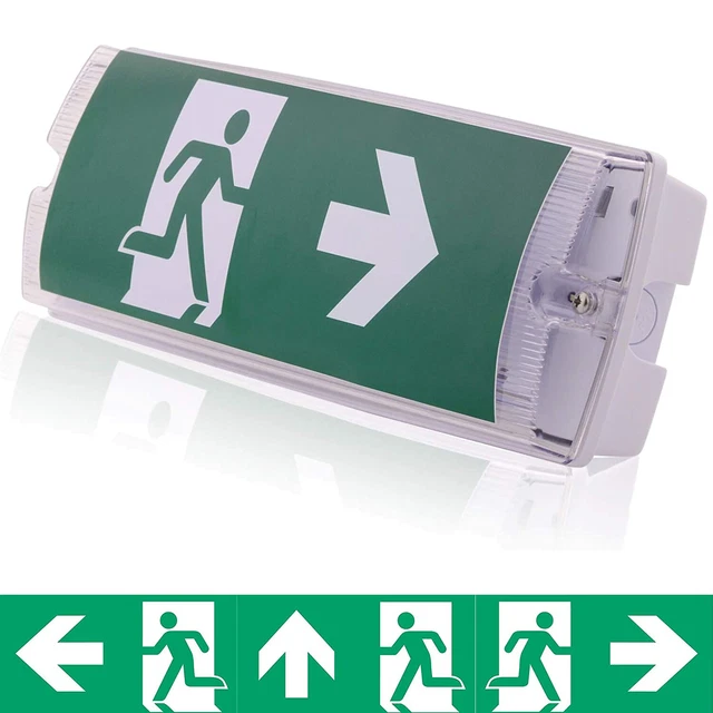 LED EMERGENCY LIGHT Bulkhead Exit Sign Fire Exit Lamp Maintained/Non ...