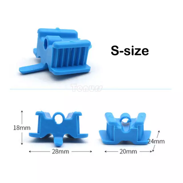 5XDental Silicone Prop Support Holding Saliva Ejector Suction Tips blue S size