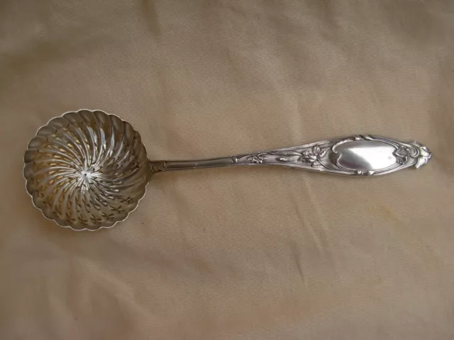 Antique French Sterling Silver Sugar Sifter Spoon,Art Nouveau.