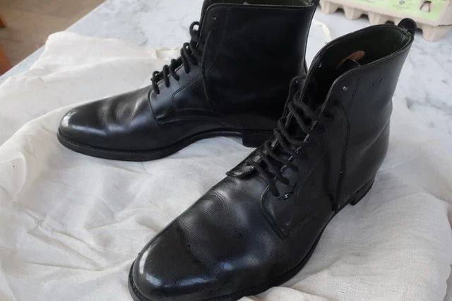 JOSEPH CHEANEY BLACK Leather Derby Boots Shoes Mens UK 8 US 9 EU