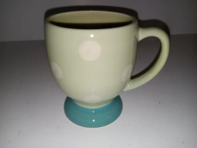 Gail Pittman Mug Cup Green Polka Dot Pedestal Provence Southern Living @ Home