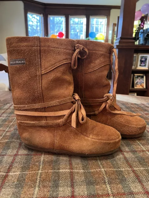 STEGER MUKLUKS BROWN Leather Winter Boots Moosehide Women s Size