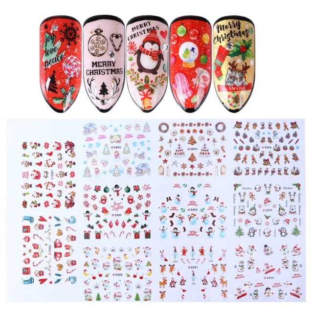 11 Sheets Décalcomanies À Ongles De Noël Décalcomanies D'art D'ongle Décorer
