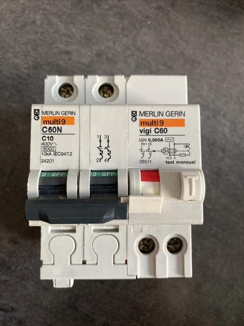 Disjoncteur Différentiel Merlin Gerin C60N – 16A – 300mA – Type SI – Très Bon état