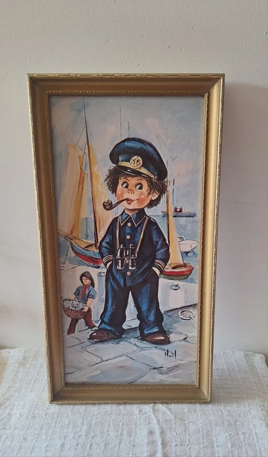 Canevas Vintage Poulbot, Garçon Marin Avec Pompon, 60 X 26 Cm, Made In France