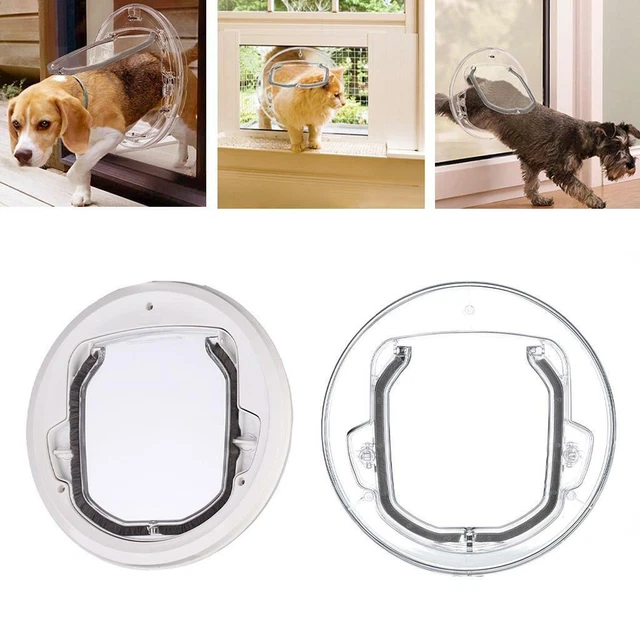 DOG CAT FLAP Door for Sliding Glass Doors Window Gate Play Toy Security