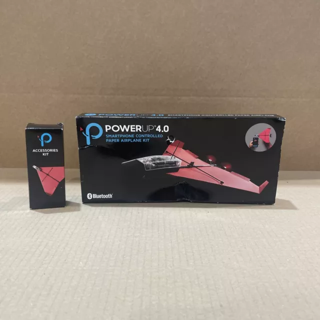 Power up 4.0 Smartphone Controlled Paper Airplane Kit With Accessory Kit - New