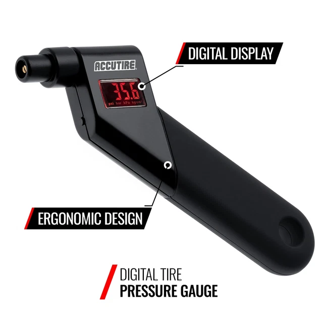 ACCUTIRE MS4021B DIGITAL Tire Pressure Gauge with 4 Valve Caps, 21.95