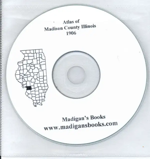 Madison County Illinois 1906 Atlas Genealogy history land owners plat CD