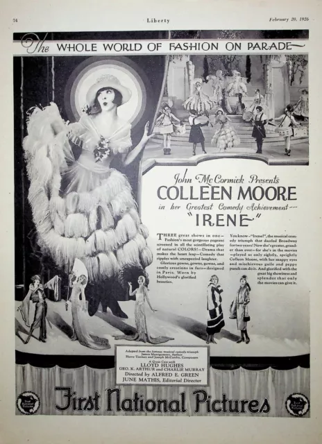 Original 1926 Ad for Colleen Moore, Irene, First National Pictures