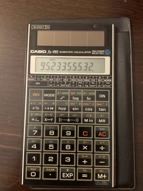 VINTAGE CASIO FX 995 Scientific Calculator HIGH POWER SOLAR CELL 10 Digit 110.00 PicClick