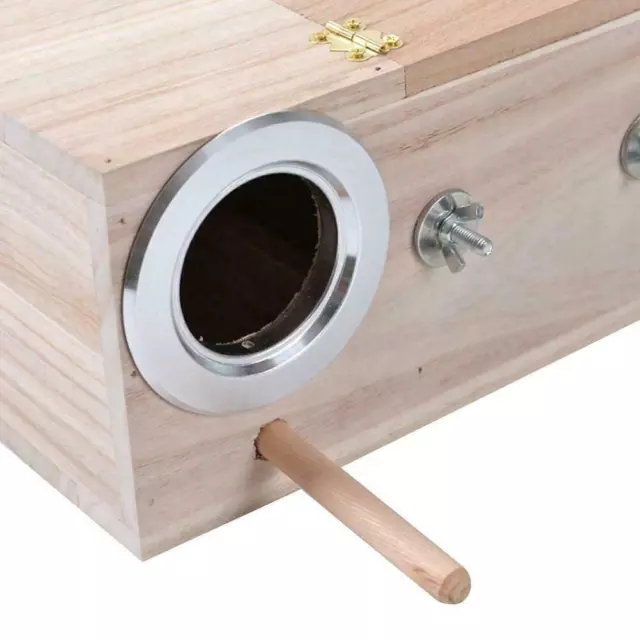 Caja de cría de aves pequeñas de madera para anidación periquito casa B4I1 L9R3 loros Fo C6G9 3