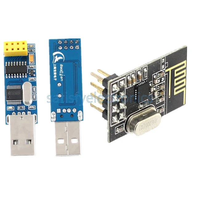 CH340T USB TO Serial Port Adapter Board + 2.4G NRF24L01 Wireless Module