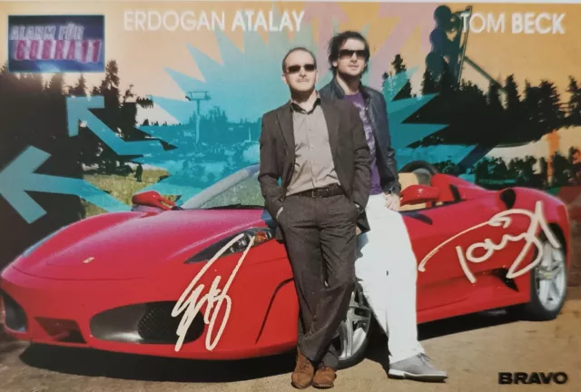 ERDOGAN ATALAY & TOM BECK - Autogrammkarte 7x10cm Alarm für Cobra 11 Karte BRAVO