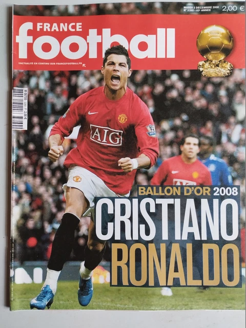 FRANCE FOOTBALL 2/12/2008; Cristiano Ronaldo Ballon d'Or EUR 7,00