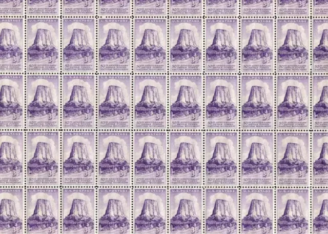 #1084 1956 Devils Tower  3 cent full mint sheet of 50 stamps MNH OG