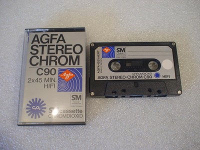 Agfa STEREO CROMO c-90 vinage CASSETTA/Tape 