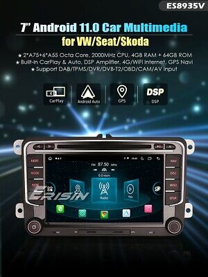 Erisin ERISIN ES8715V AUTORADIO GPS ANDROID 10 VW GOLF PASSAT TIGUAN Wi-Fi 4GB DSP CP 