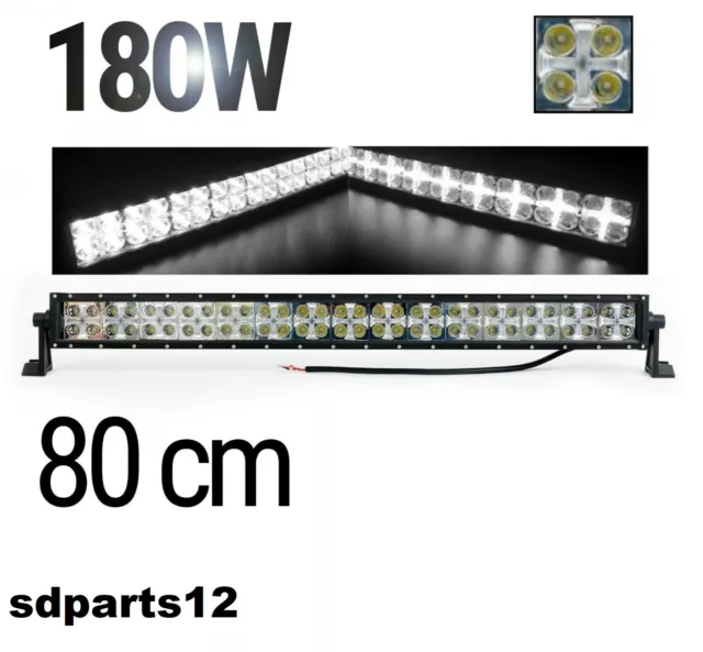 80cm 180w 4D Barra Faro Profondità Luce Led 2 Funzioni Fuoristrada 4x4 4WD Faro