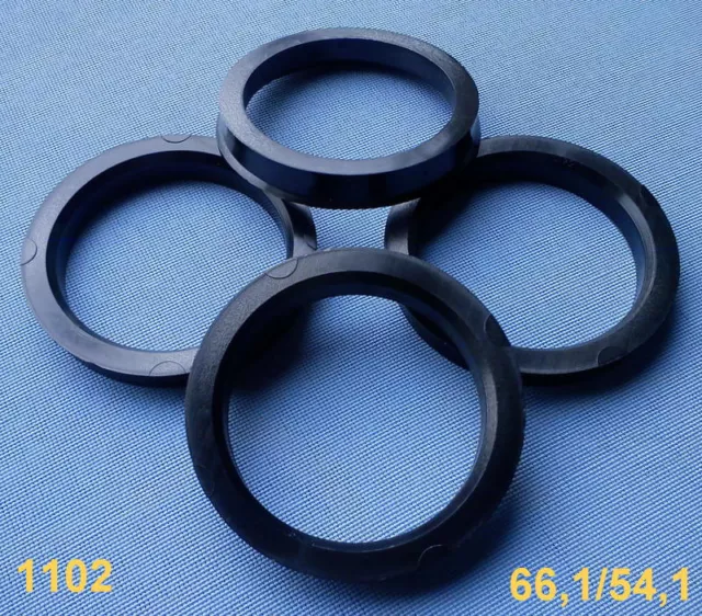 4 Stück  Zentrierringe 66,1 mm  54,1 mm  für Alufelgen schwarz 1102