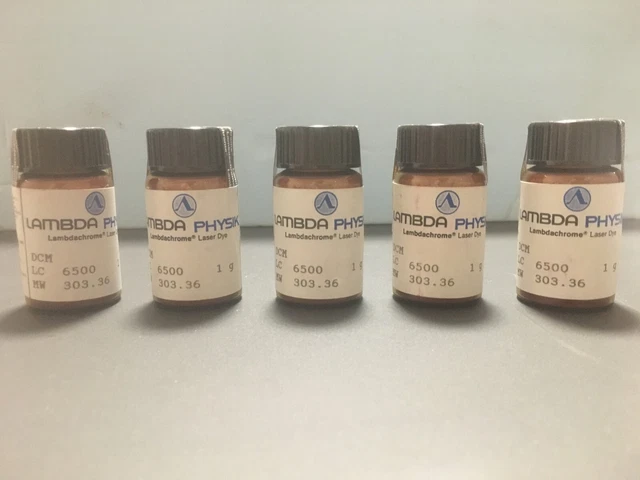 5 Sealed Lambda Physik Lambdachrome Laser Dye DCM LC 6500 1g (MW303.36)