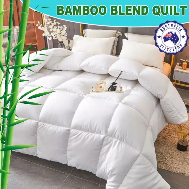 Bamboo Quilt Duvet Doona 100% Bamboo Blend Fill All Size Winter Summer Aus Stock