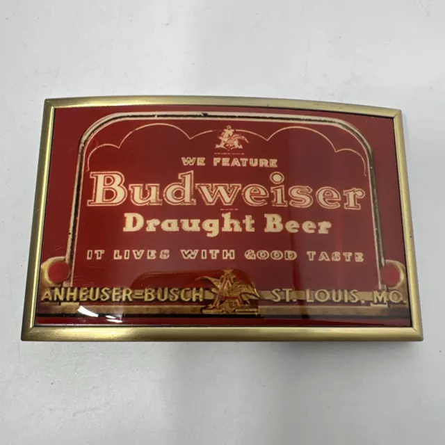 Anheuser-Busch St Louis Budweiser Draught Beer & Eagle Logo Belt Buckle Bradford