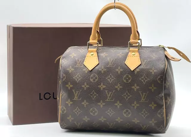 Authentic  Louis Vuitton Monogram Speedy 25 M41528 Handbag W/Box SK8175