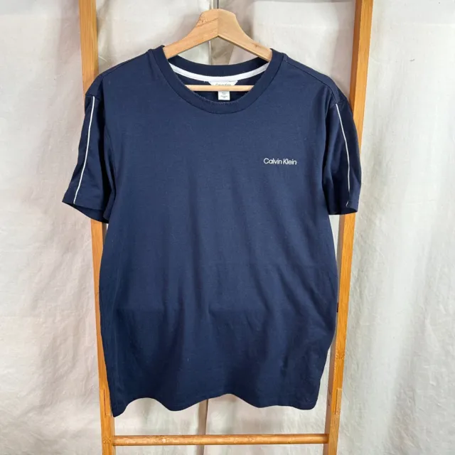 Calvin Klein Shirt Mens Medium Blue Short Sleeve