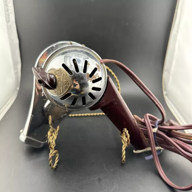 💥Vintage KM Knapp Monarch Chrome Stainless Electric Hair Dryer TESTED Works 3
