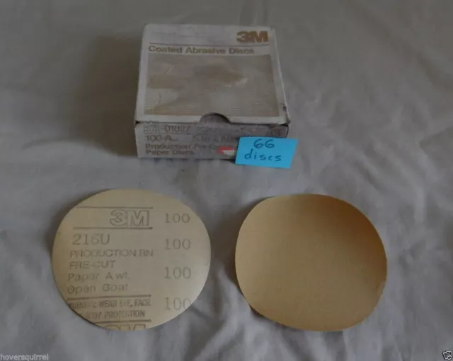 3M Fre-Cut Gold Sandpaper Discs, 100A grit, 5", 66 discs, 01027 (partial) hs