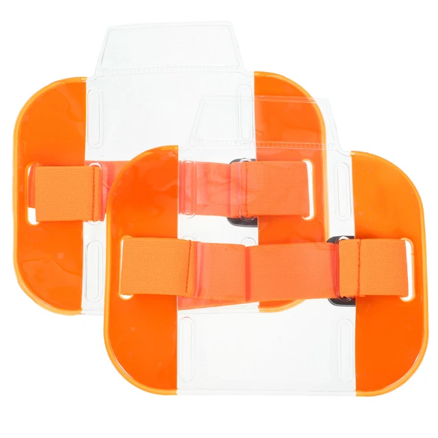 2 Pcs   ID Card Armband Holder Plastic Card Sleeves Card Cover