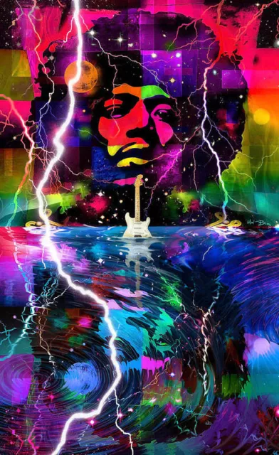 Jimi Hendrix psychedelic poster 11 X 17 NEW !  FREE USA Shipping !