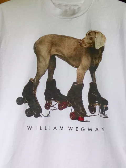 William Wegman Weimaraner on Roller Skates Men T-shirt White Tee S-5XL SP392