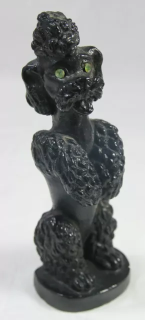 Kitsch Vintage Black Poodle / Dog with Gems for Eyes