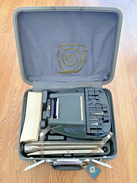 Vintage Stenograph Steno-Lectric Reporter  Shorthand Tripod & Samsonite Case