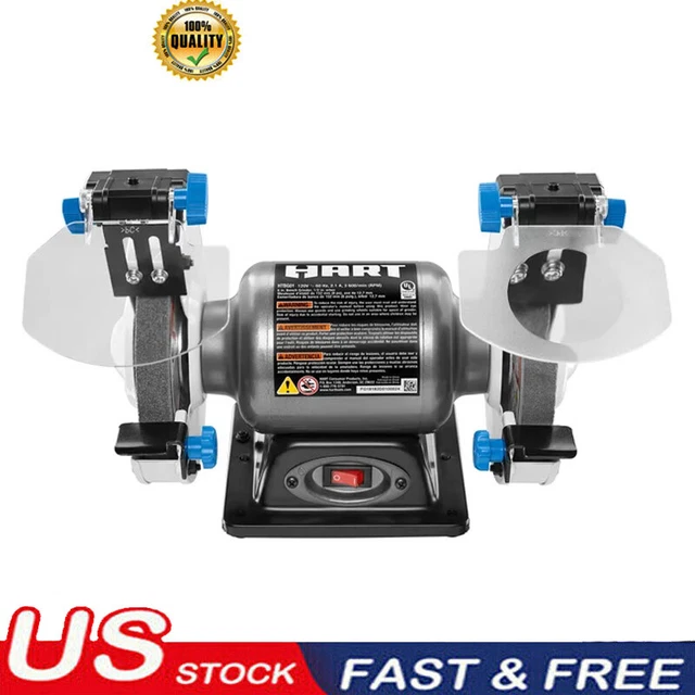 Bench Grinder W/ LED Lights ＆ Magnifying Lens Electric Heavy-duty 2.1-Amp 6-inch