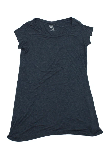 Majestic Paris Women's Top S Grey Viscose with Elastane Short Sleeve Basic