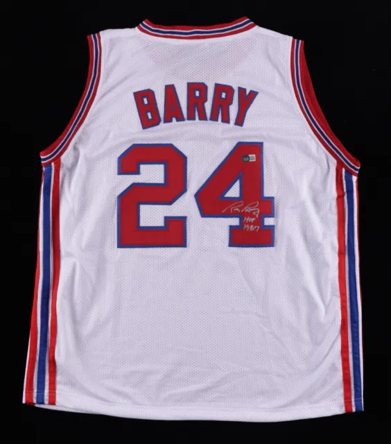 Rick Barry Signed NY Nets ABA Jersey Inscribed "HOF 1987" (Beckett Hologram)