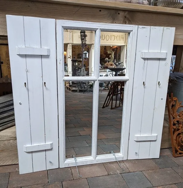 Fenster Spiegelfenster Mit Läden Garderobenhaken Holz Cottage Stil Neu