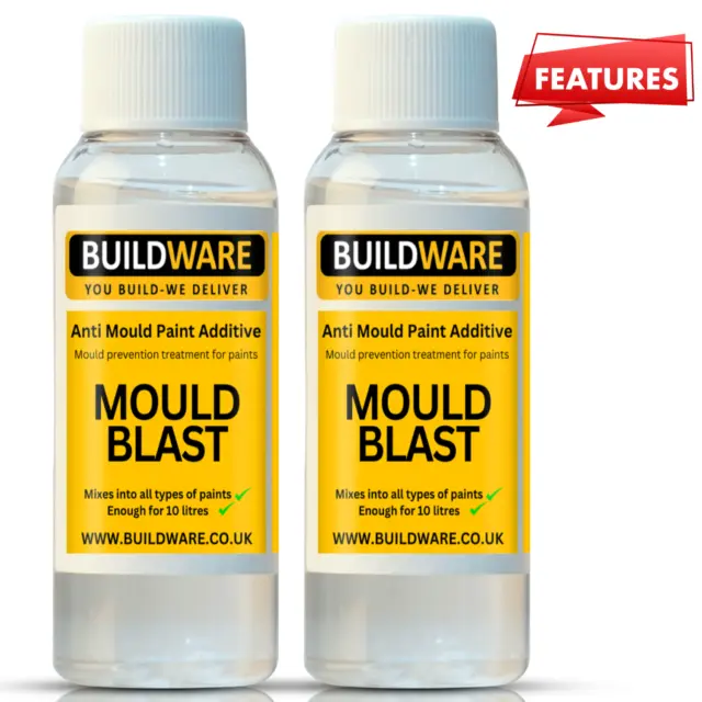 2x Anti Mould Paint Additive 50ml Concentrate to Make 10L of Emulsion