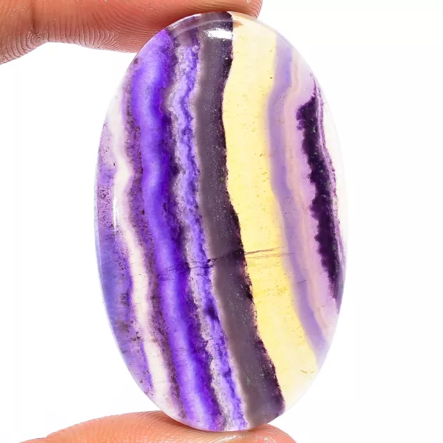 Natural Fluorite Oval Shape Cabochon Loose Gemstone 86.5 Ct. 46X28X7 mm EE-35867