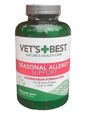 Vets + Best Seasonal Allergy Support 120 Chewable Tablets Exp 03/26