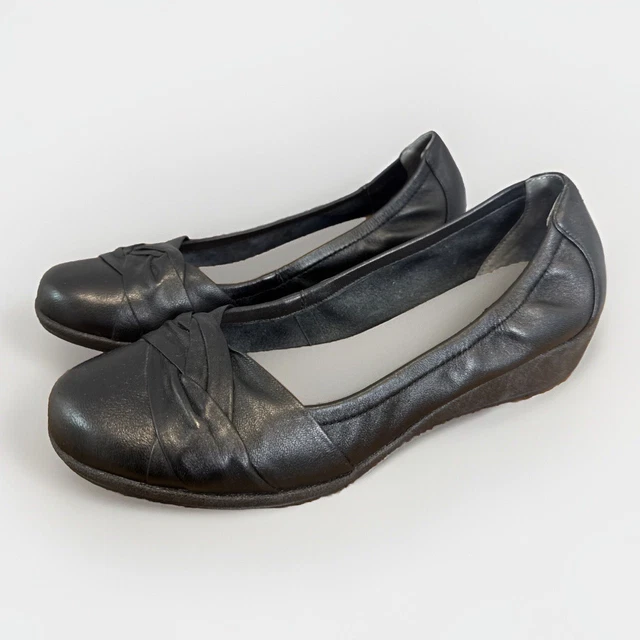 DIANA FERRARI SUPERSOFT Womens Size 8 C Claudea Black Leather Ballet Style Flats 45.00 PicClick AU